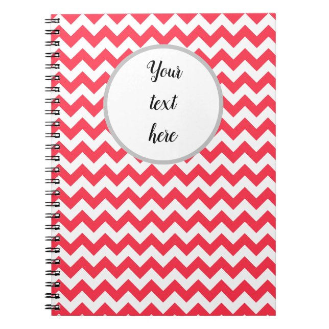 Carnet Cherry Red Chevron Zigzag (Devant)