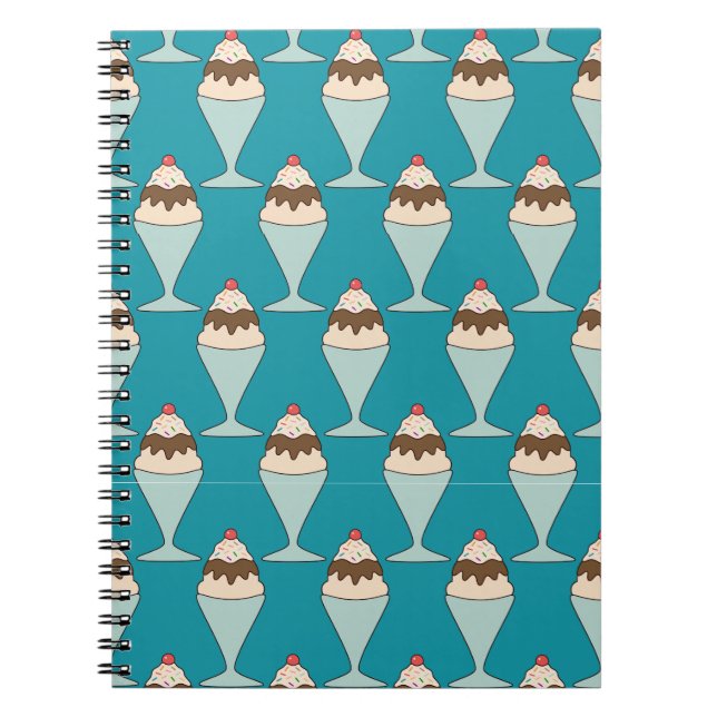 Carnet Cherry Top Hot Fudge Sundaes sur Aqua (Devant)