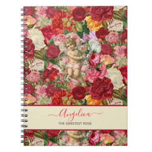 Carnet Cherub victorien de style vintage et Rose