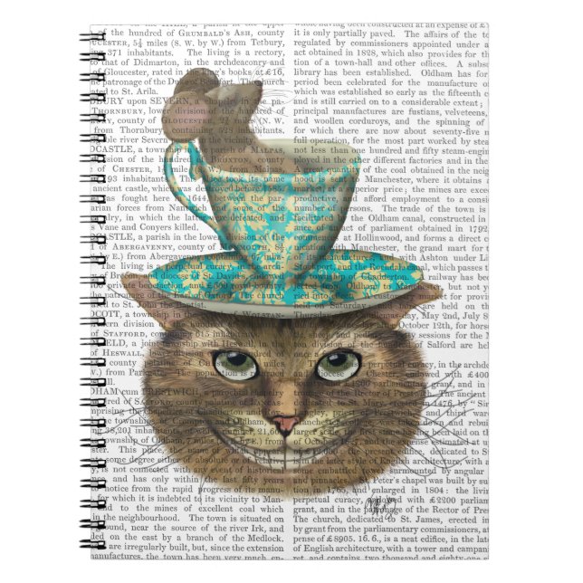 Carnet Cheshire Chat avec Coupe sur la tête (Devant)