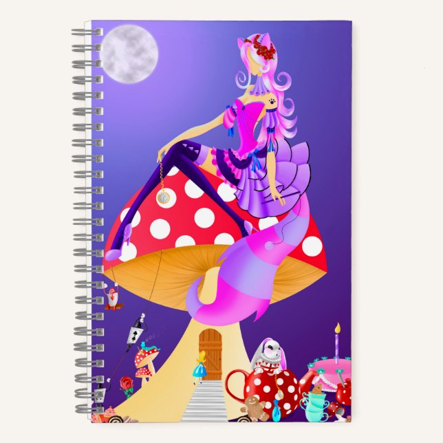 Carnet Cheshire Chat sur Mushroom Wonderland (Recto)
