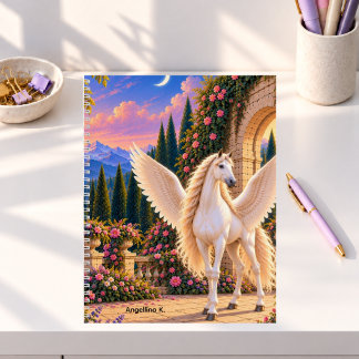 Carnet Cheval ailé dans un monde de fantaisie personnalis