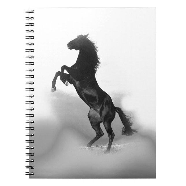 Carnet Cheval blanc noir (Devant)