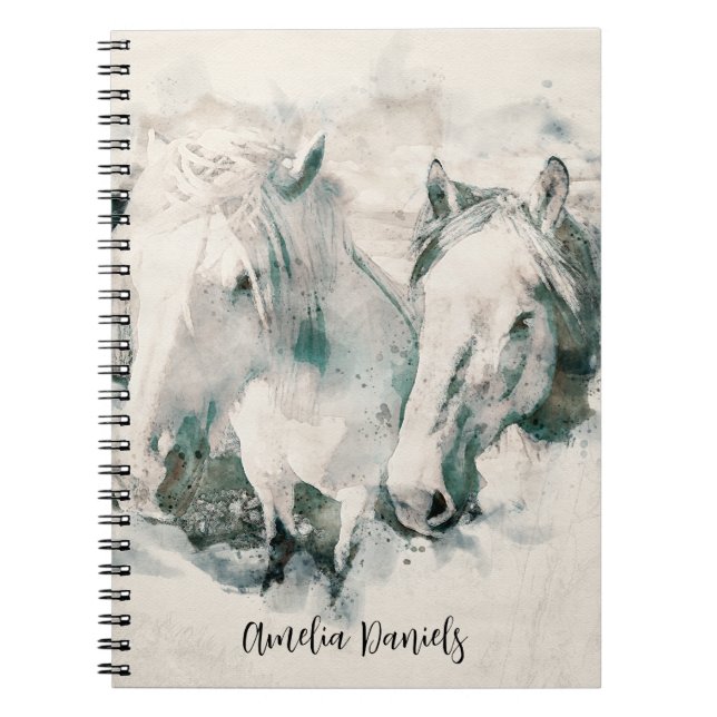 Carnet Cheval Blanc Personnalisé (Devant)