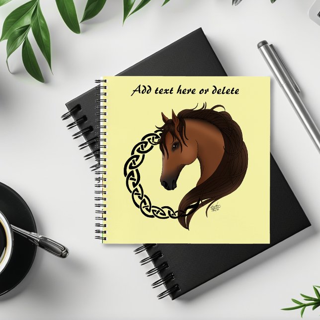 Carnet Cheval Brown celtique Jaune (Créateur téléchargé)