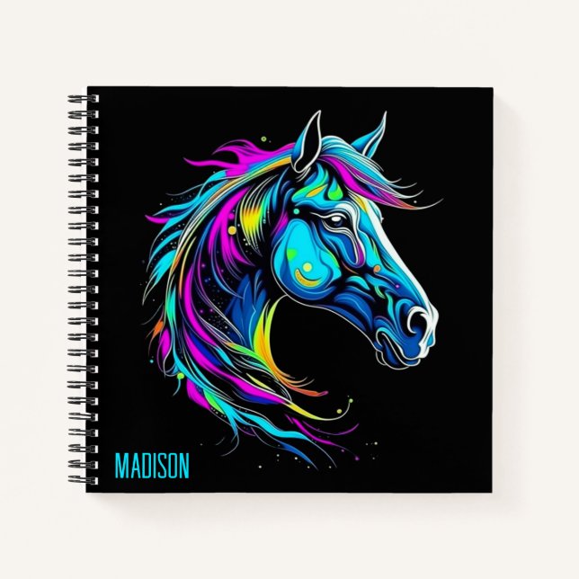 Carnet Cheval Coloré Clair (Devant)