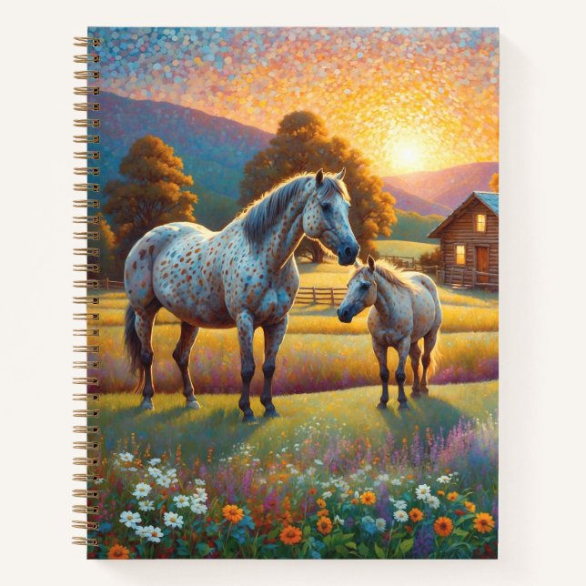 Carnet Cheval dans la prairie de fleurs sauvages de la fe (Devant)
