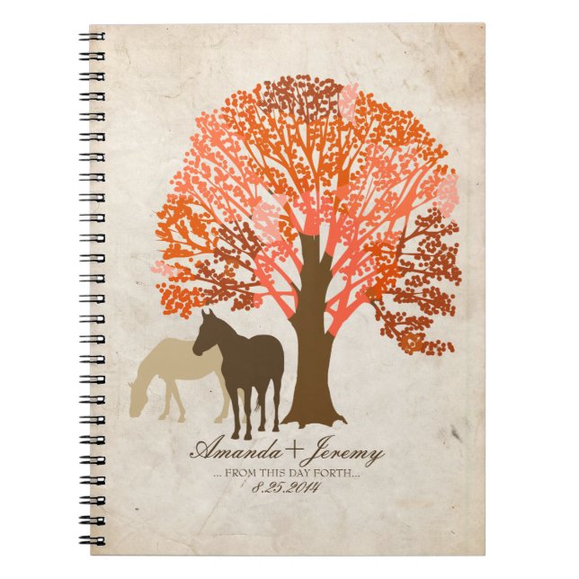Carnet Cheval d'automne orange et Brown (Devant)