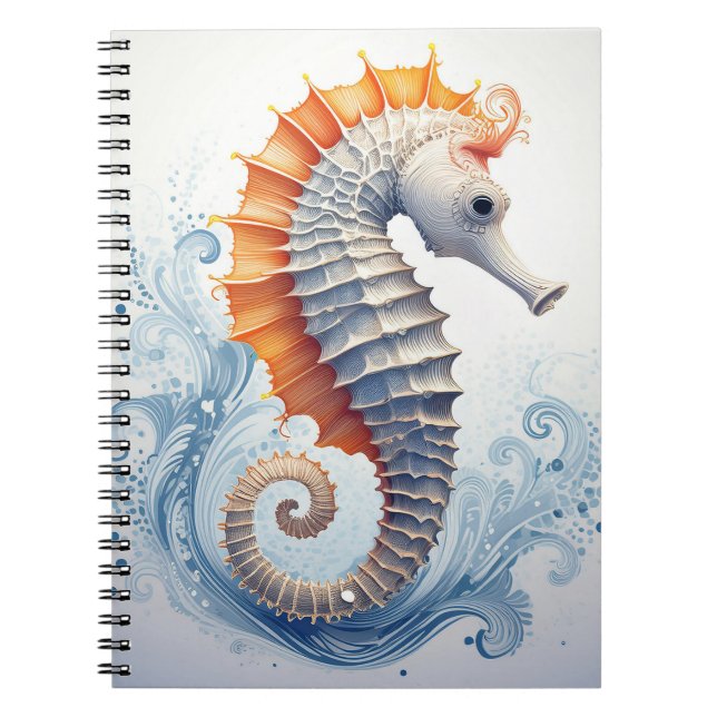 Carnet Cheval de mer sur les vagues de l'océan (Devant)