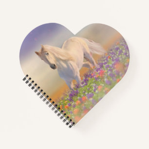 Carnet Cheval de rêve courant à travers les fleurs