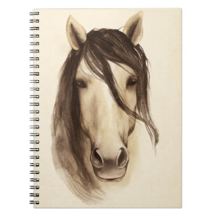 Carnet Cheval des animaux   de grange d'aquarelle