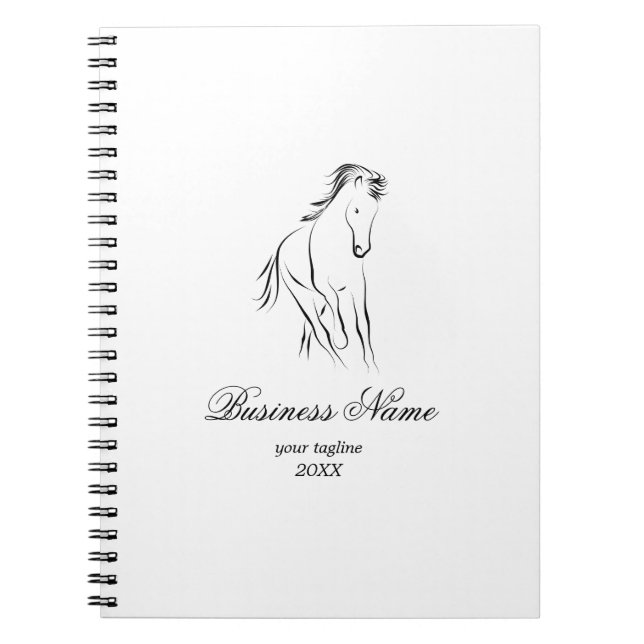 Carnet Cheval en couleur noire (Devant)