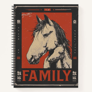 Carnet Cheval et poulain - Illustration d'obligations fam
