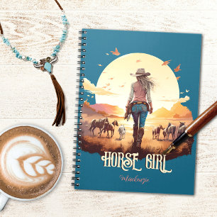 Carnet Cheval fille Cowgirl cheval amoureux du désert cou