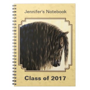 Carnet Cheval friésien Jaune