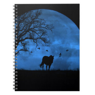 Carnet Cheval Lune Bleue Mystique