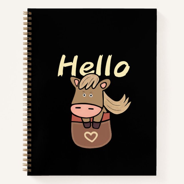 Carnet Cheval mignon dans la poche (Devant)
