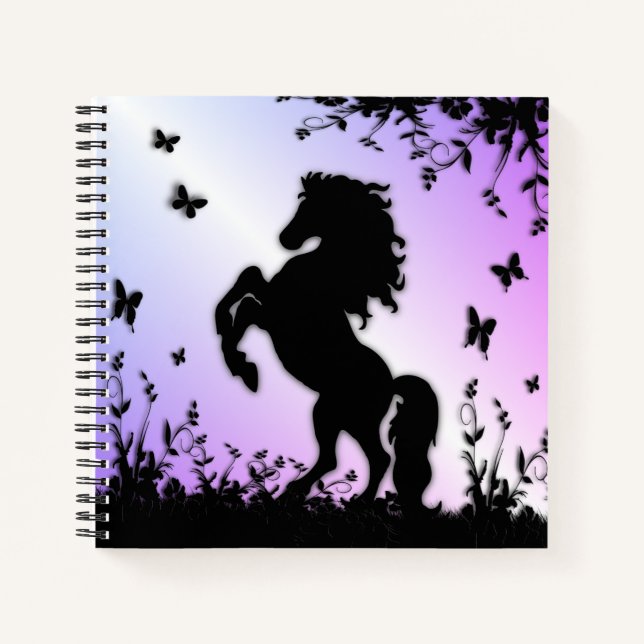 Carnet Cheval noir cabré (Devant)
