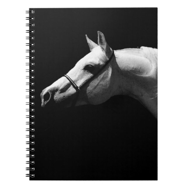 Carnet Cheval noir et blanc (Devant)