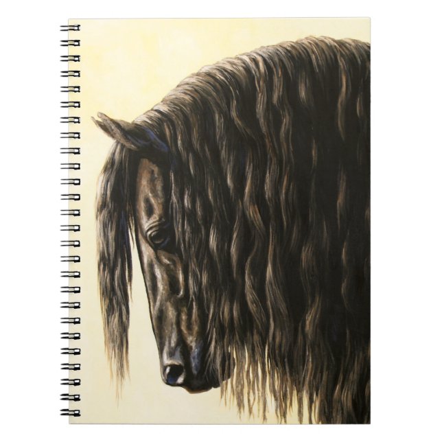 Carnet Cheval noir Friésien (Devant)