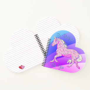 Carnet Cheval rose Palomino (arc-en-ciel pastel)