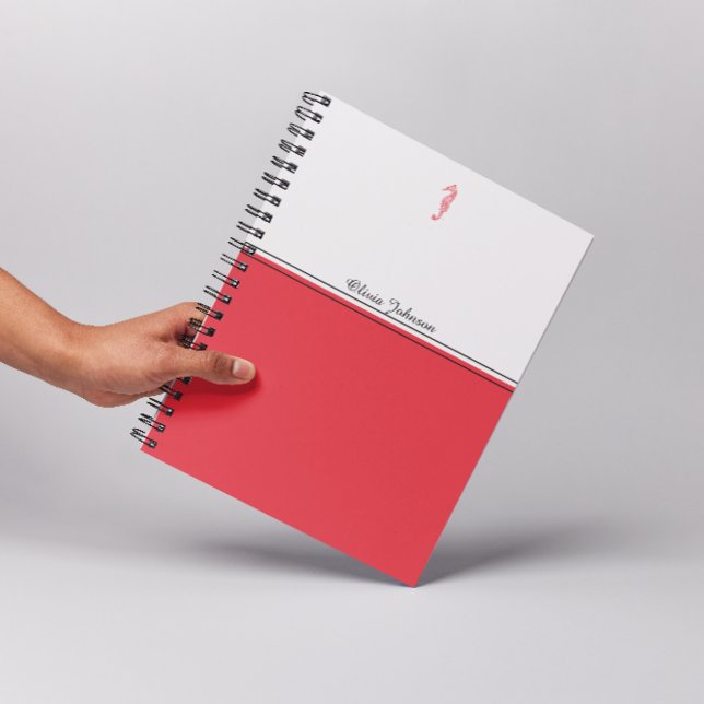 Carnet Cheval rouge illustration nom de vie marine minima (Créateur téléchargé)