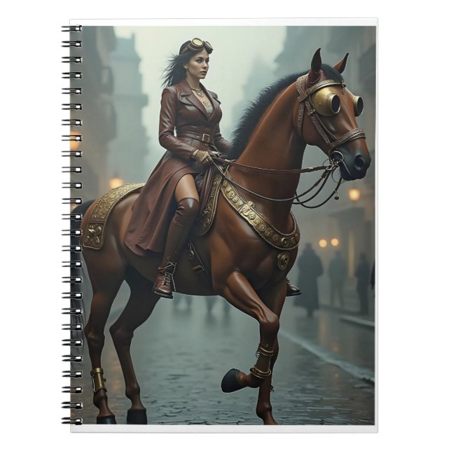 Carnet Cheval Steampunk avec Rider (Devant)