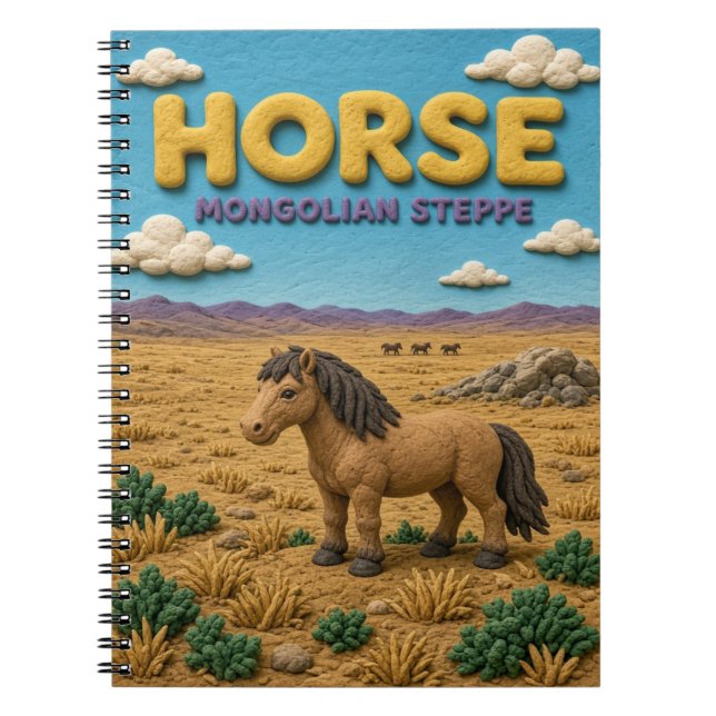 Carnet Cheval Steppe Mongol KlayKoo Moderne (Devant)