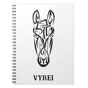 Carnet Cheval tribal noir et blanc