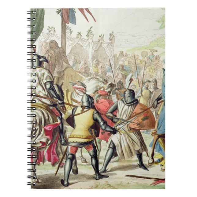 Carnet Chevaliers se battant en duel à pied dans un (Devant)