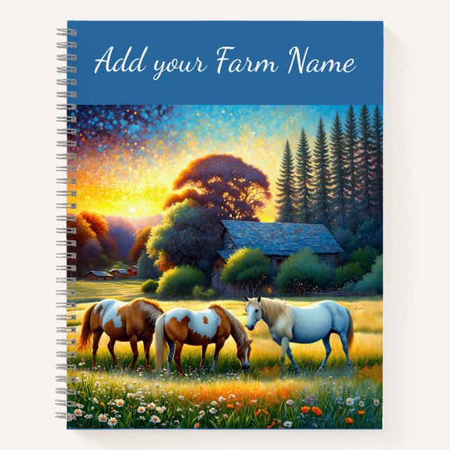 Carnet Chevaux à la ferme Prairie Fleur Sauvage (Devant)
