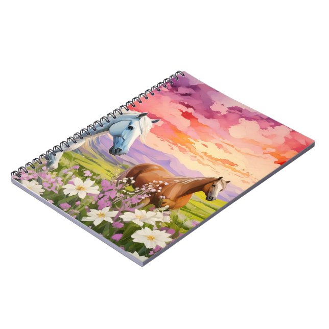 Carnet Chevaux blanc et rouge (Côté gauche)