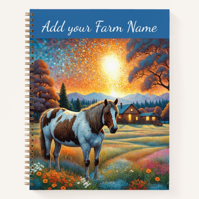 Carnet Chevaux dans la prairie de fleurs sauvages de la f (Devant)