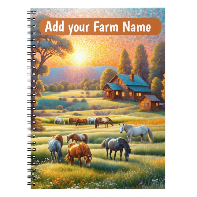 Carnet Chevaux dans la prairie de fleurs sauvages de la f (Devant)