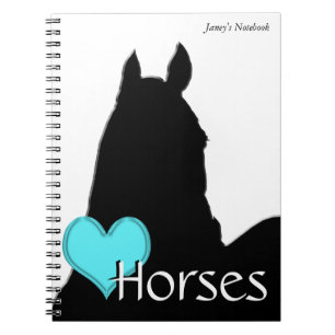 Carnet Chevaux de Coeur I Aqua Heart (arrière - plan blan