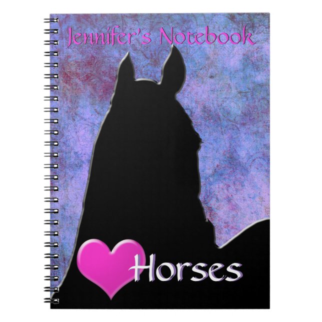 Carnet Chevaux de coeur I (violet/bleu) (Devant)