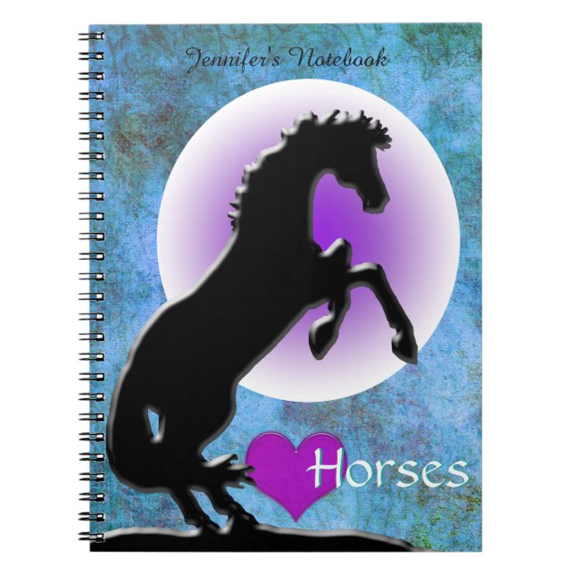 Carnet Chevaux de coeur V (bleu/vert) (Devant)