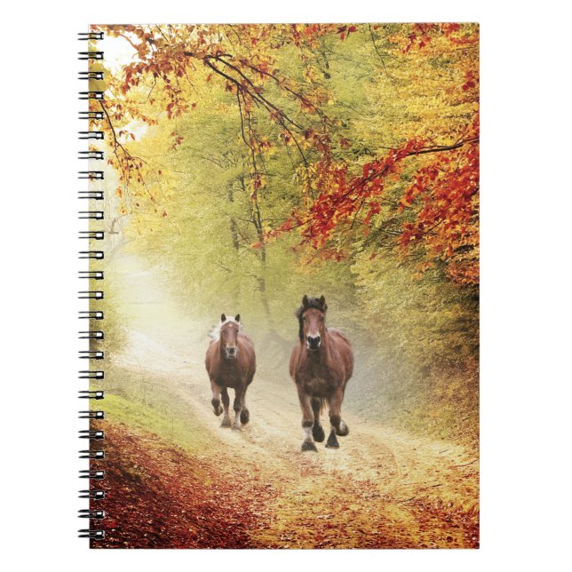Carnet Chevaux de course à la ruée d'automne (Devant)