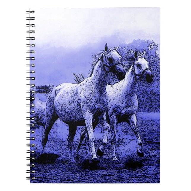 Carnet Chevaux de course et Lune Bleue (Devant)