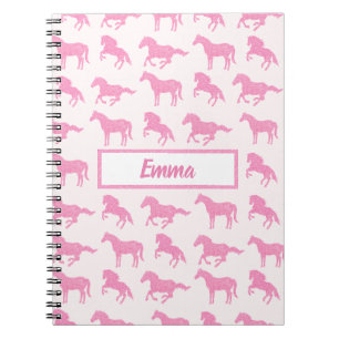 Carnet Chevaux de Parties scintillant rose de la jeune fi