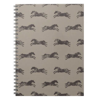 Carnet Chevaux équestres classiques Masculine noir et bro