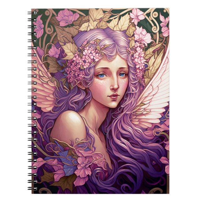Carnet Cheveux pourpre Fairy Angel Imaginaire Art (Devant)