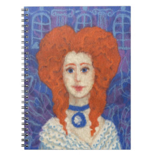 Carnet Cheveux rouges, fille gingembre rococo fibre art b