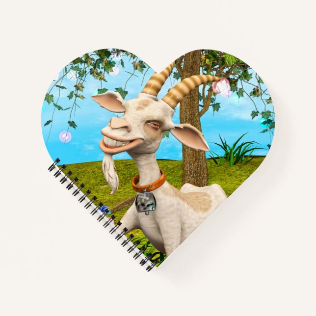 Carnet Chèvre Heureuse Personnalisée (Devant)