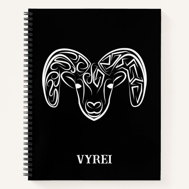 Carnet Chèvre tribale noire et blanche / Mouton (Devant)