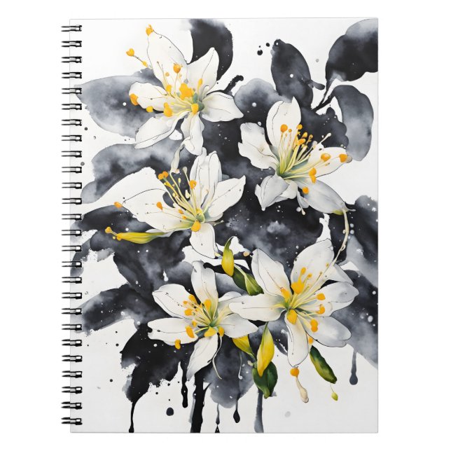 Carnet Chèvrefeuille - Fleurs à l'aquarelle (Devant)