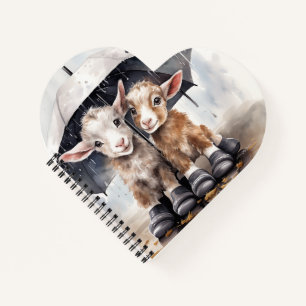 Carnet Chèvres du jour pluvieuses mignonnes