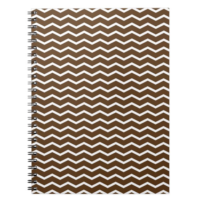 Carnet Chevron brun chocolat et blanc Pt68 (Devant)
