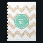 Carnet Chevron Choose Color 80th Birthday Party GuestBook<br><div class="desc">Livre d'hôtes personnalisé Chevron 80th Birthday Party. Vous pouvez facilement modifier la couleur arrière - plan (cercle) et la couleur du texte (nom seulement),  la police,  la taille et la position en cliquant sur le bouton personnaliser.</div>