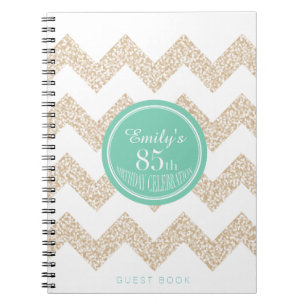 Carnet Chevron Choose Color 85th Birthday Party GuestBook